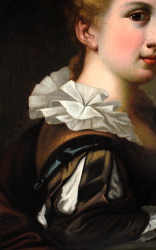 Jeune noble dame avec un chardonneret